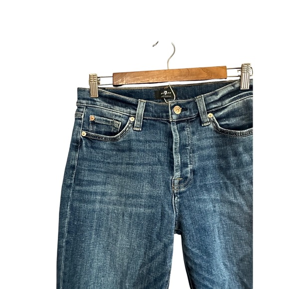 7 For All Mankind Josefina Crop‎ Jeans Denim Blue Womens, Cuffed Ankle - Picture 3 of 10